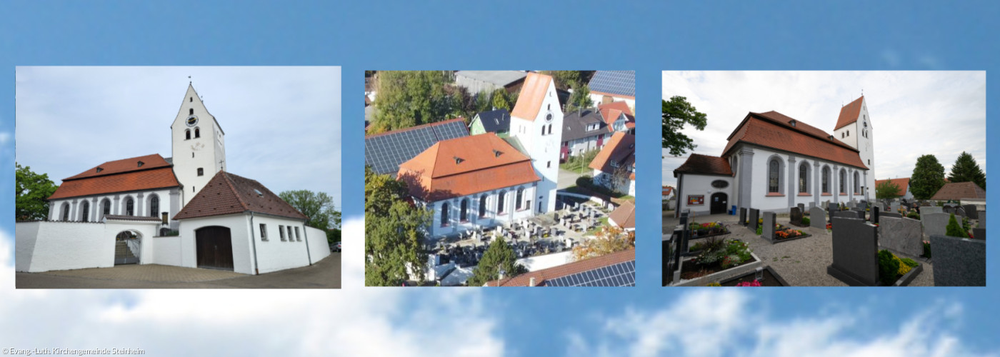 Collage von Bildern der Kirche in Steinheim bei Memmingen