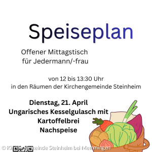 Einladung zum Mittagstisch am 21.04.
