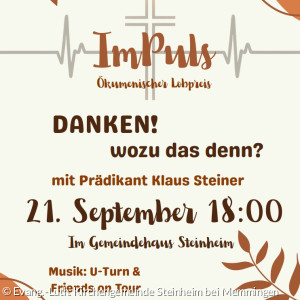 Plakat Einladung zum Ökumenischen Lobpreis "Impuls" am 21.09. um 18 Uhr