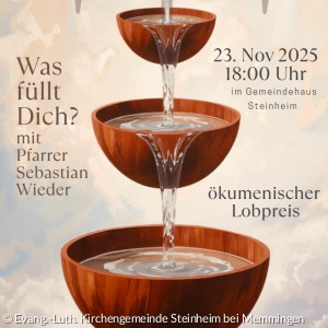 Drei Brunnen, in die Wasser läuft als Symbol für ein meditatives Angebot