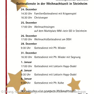 Plakat Weihnachts-Gottesdienste