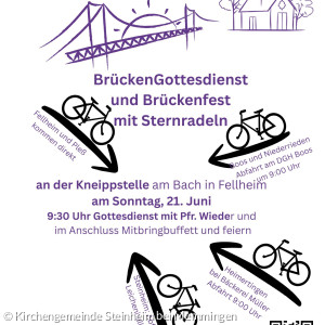 Einladung zum Sternradeln mit Brücken-Gottesdienst und -fest