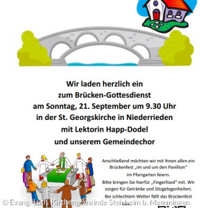Brücken-Gottesdienst am 21.09. um 09:30 Uhr