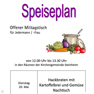 Mittagstisch am 20.05. um 12:00 Uhr